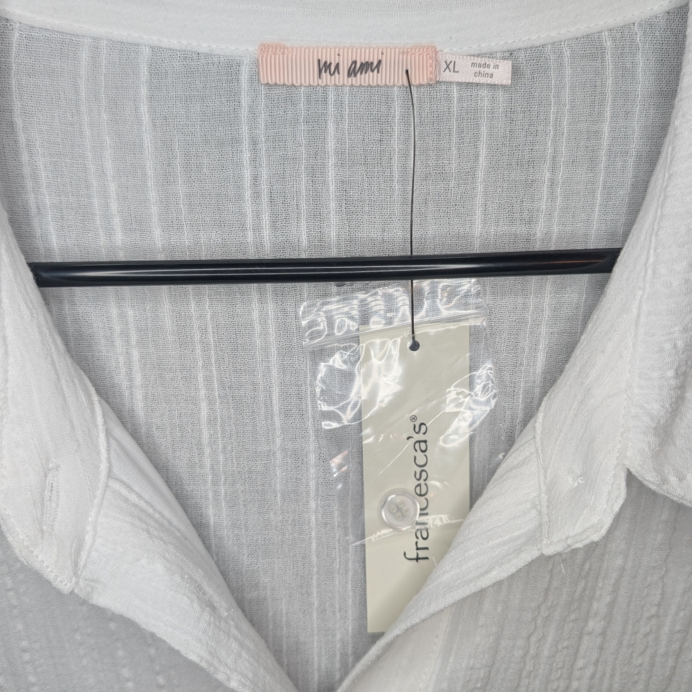 Francesca's White Button Down Midi Dress - Picture 3 of 5